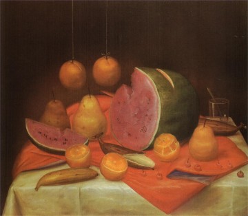 Still Life with Watermelon 2 Fernando Botero Oil Paintings